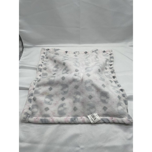 Blankets and Beyond Lovie Elephant White Gray Pink - Picture 6 of 7